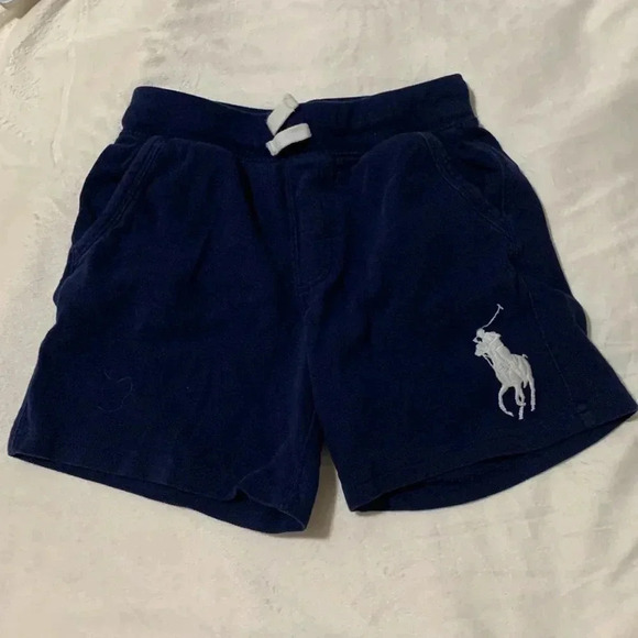 Boys Polo Ralph Lauren French Terry Drawstring Shorts Navy Blue Size 5 EUC - Picture 10 of 10
